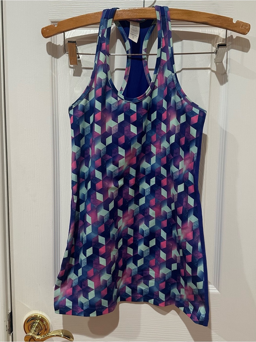 Ivivva Girls Geometric Print Racerback Tank - Teal, Purple,  & Pink, Size 14